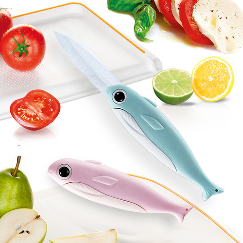 Ceramic knife, folding fruit knife, portable small knife, fish and bird knife, student carry-on mini peeling melon fruit knife, sharp