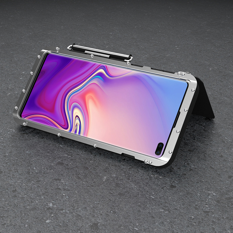 Armor King Iron Man Luxury Shockproof Stainless Steel 360° Rotating Metal Flip Case Cover for Samsung Galaxy S10 Plus & Samsung Galaxy S10