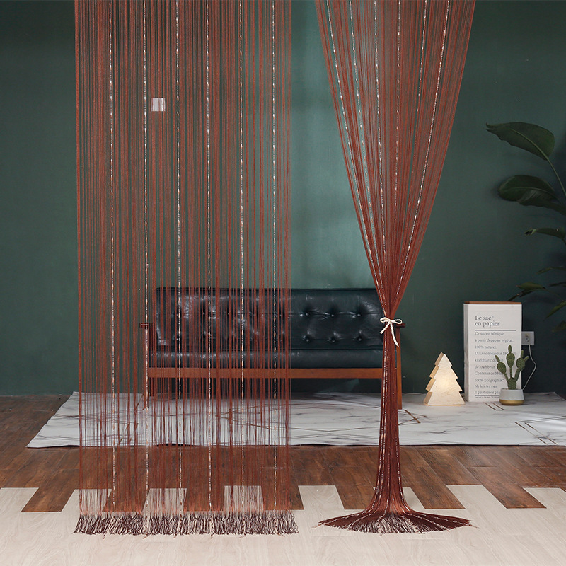 Factory direct 1*2 meters finished long tube bead line curtain hanging curtain decorative tassel door curtain beauty salon background decorative curtain Factory direct 1*2 meters finished long tube bead line curtain hanging curtain decorative tassel door curtain beauty salon background decorative curtain