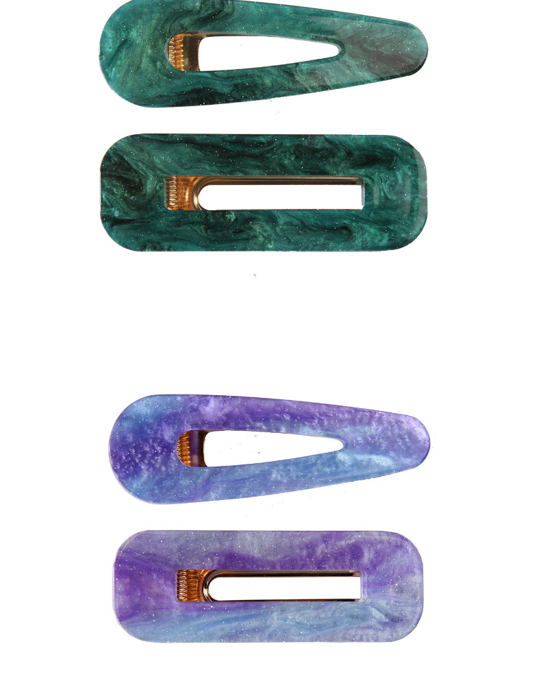 28g Weight No Inlaid Inlay Material Headwear Classification Festival Occasion Synthetics Material Geometric Pattern Women'S Gender Plating Design Fashion Style Multicolor Color Colorful Geometric-shaped Hollow Out Two-piece Hair Clip Set 6