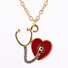 New alloy drip oil auditory device love necklace personalized medical series pendant manufacturers direct selling K1194