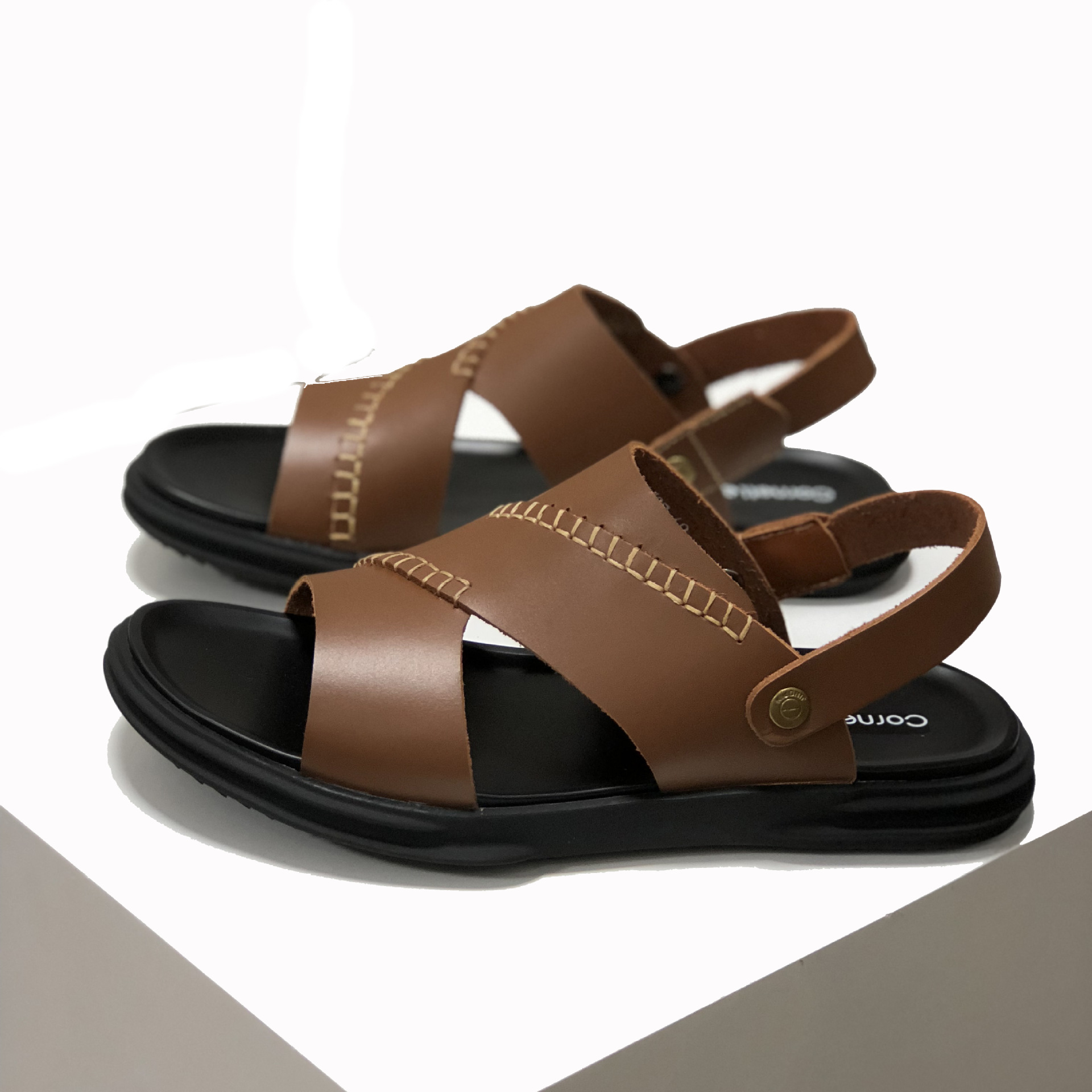 真皮男士沙滩鞋夏季新款头层牛皮凉鞋男软底透气凉拖两穿休闲鞋|ru