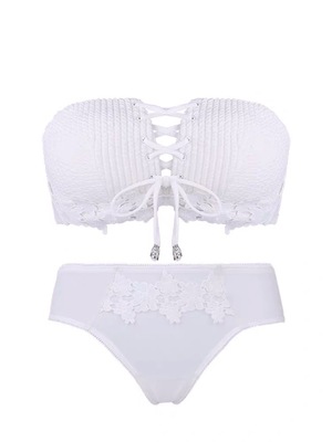 无肩带文胸薄款聚拢防滑抹胸性感内衣无钢圈文胸拉绳文胸套装