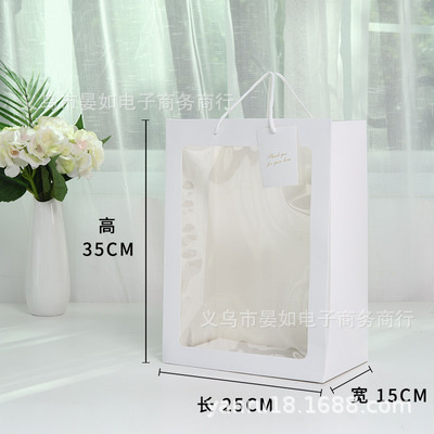  Bolsa de papel con ventana transparente para regalo de flores   