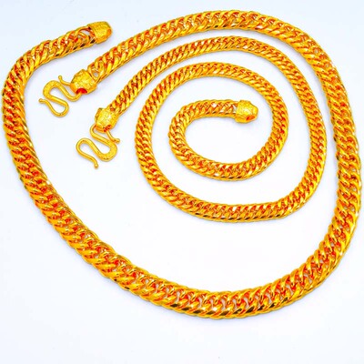 Vietnam Sargent 10N Double blessing buckle Necklace Yiwu Gold-plated Fast Selling men and women Shakin Necklace