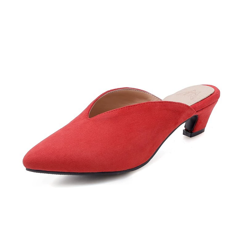 Внешняя торговля на среднем каблуке, толстый каблук, острый носок, плюс размер, небольшой размер 30-48, закрытый носок, полутапочки, женские сандалии в Корейском стиле, женские сандалии