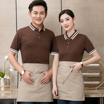 酒店服务员工作制服快餐厅短袖火锅店超市导购长袖t恤汉堡店服装