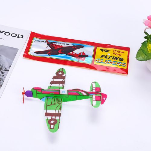 Children's foam spin red airplane toy mixed color plastic toy DIY airflow spin glider body