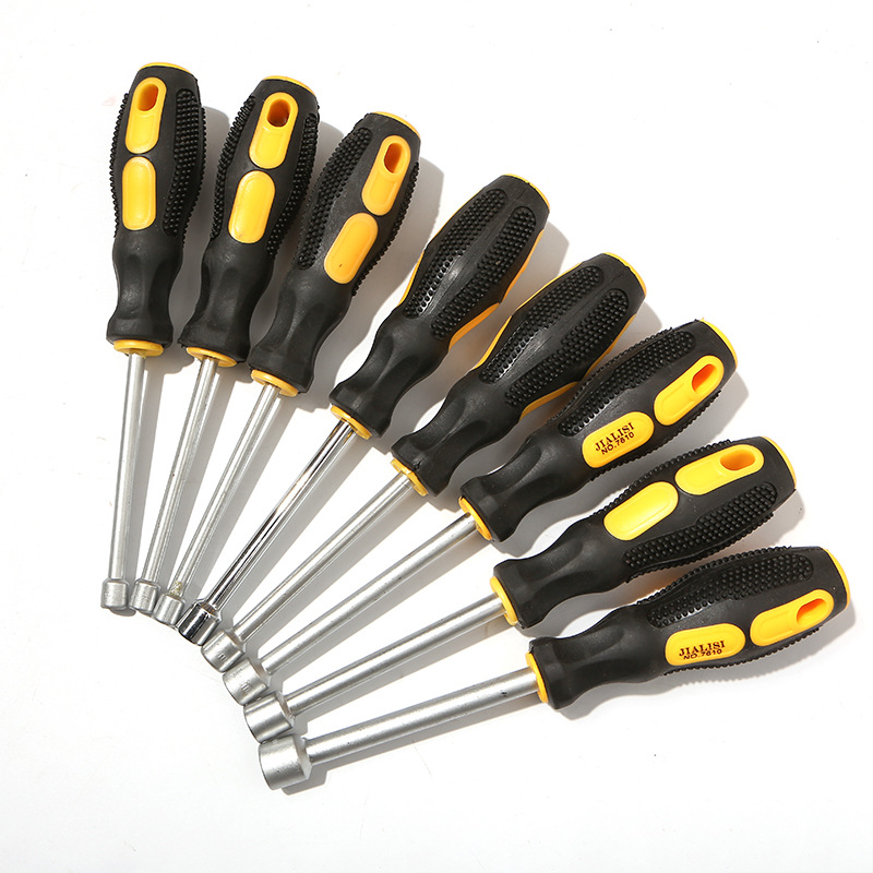 Guangdong de gama alta de dos colores de masaje mango de una pieza de la manga métrica británica CRV llave de enchufe destornillador