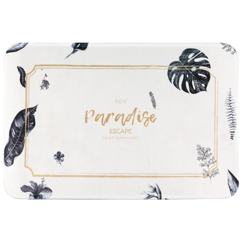 Estilo nórdico alfombra de baño impresa alfombra de piso no tejida ultra suave alfombra de piso de peluche corta alfombra de piso impresa absorbente doméstica