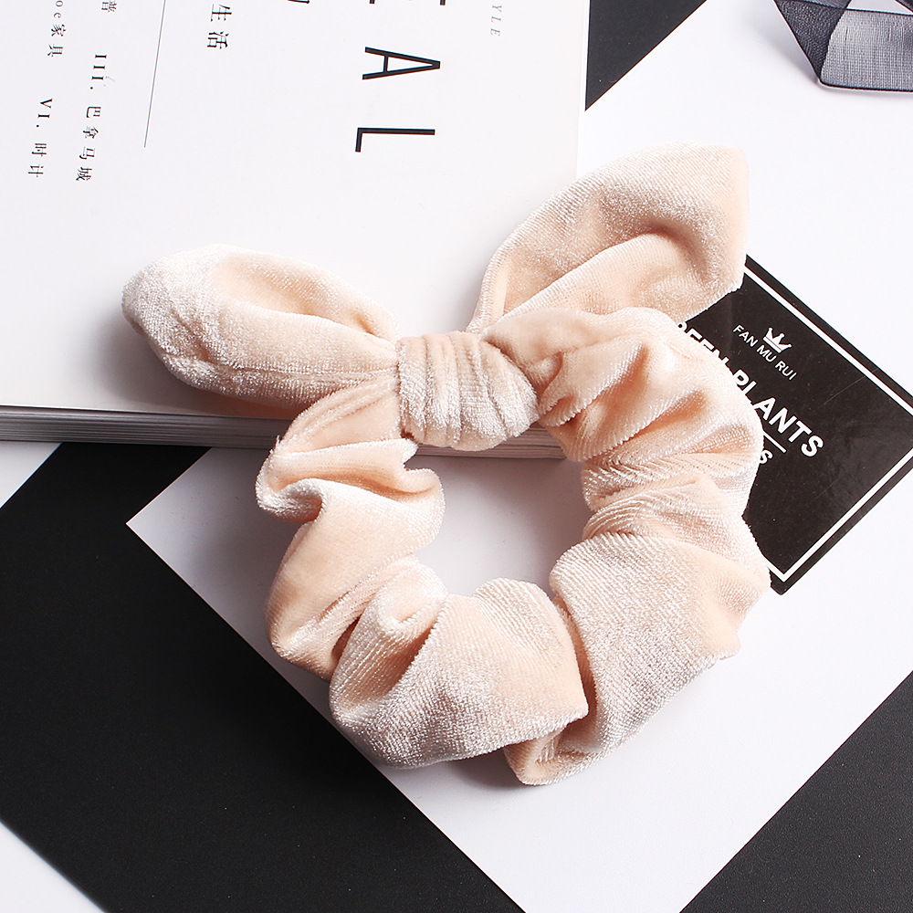 New Korean Retro Velvet Rabbit Ears Cheap Scrunchies Wholesale display picture 3