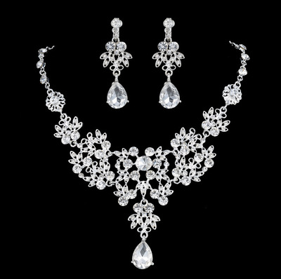 Europe and America Foreign trade New products bride Jewelry butterfly Drop Earrings Necklace suit wedding jewelry marry Accessories