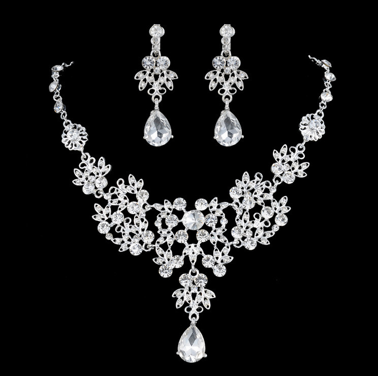 Europe and America Foreign trade New products bride Jewelry butterfly Drop Earrings Necklace suit wedding jewelry marry Accessories