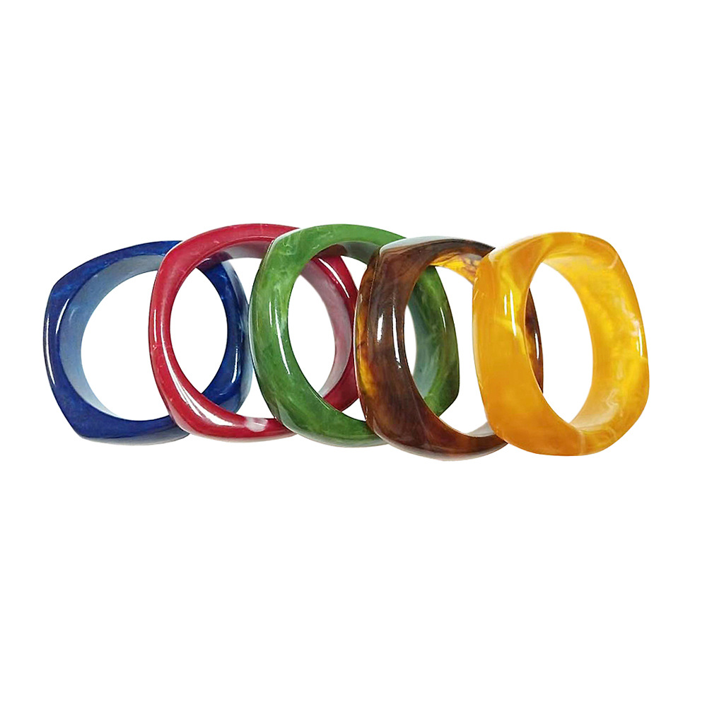 Ins Style Round Resin Wholesale Bangle display picture 5