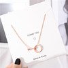 Necklace stainless steel, golden chain, short accessory, decorations, pendant, does not fade, pink gold, Japanese and Korean, South Korea, simple and elegant design