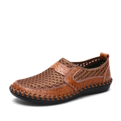 跨境大码男鞋透气运动鞋男真皮网布鞋男夏季休闲鞋shoes men 2019