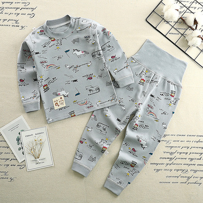 new pattern children Underwear suit Korean Edition Paige Pants belly care Autumn coat Long johns suit pure cotton baby Underwear Children's clothing