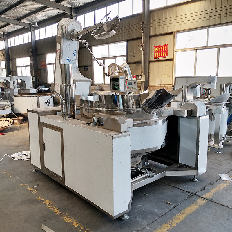 隆泽直销自动搅拌炒酱机 香菇酱大量工厂炒制锅 小型辣椒炒酱设备