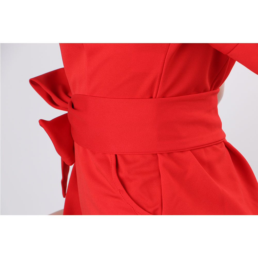 Classic Solid Color Round Neck Hollow Out Cutout Out Short Sleeved Jumpsuit