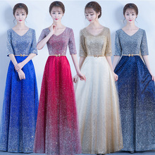 成人大合唱演出服2025新款春夏优雅主持人长裙合唱团速卖通晚礼服