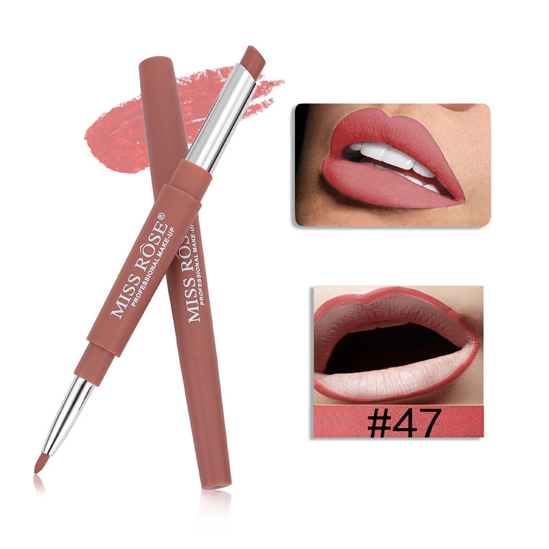 2in1 Lip Liner Lipstick Pen Waterproof Lip Pencil Batom Retro Red Lips