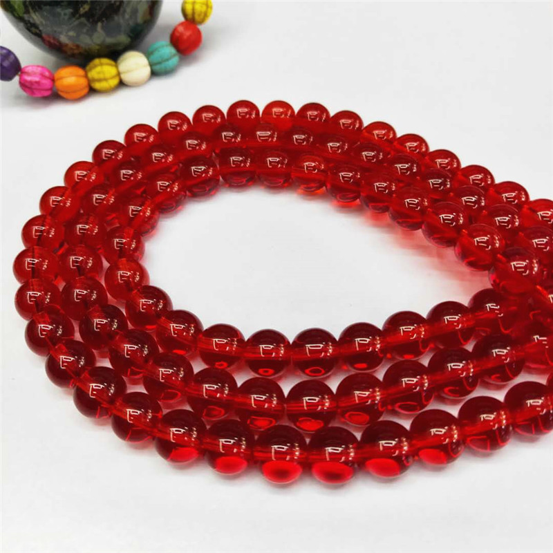 Wholesale of special crystal jewelry, large red crystal glass loose beads, DIY round bead jewelry, bead matching factory direct sales detail image 2