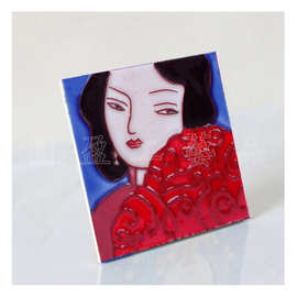 特色礼品工艺品 陶瓷工艺画中国风古代仕女 唐三彩瓷板画CX025