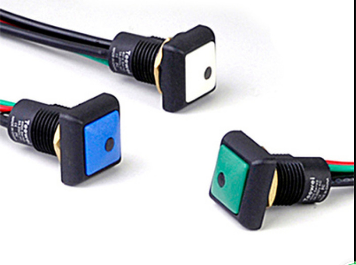 12MM方形防水按键开关带线材无灯按钮开关