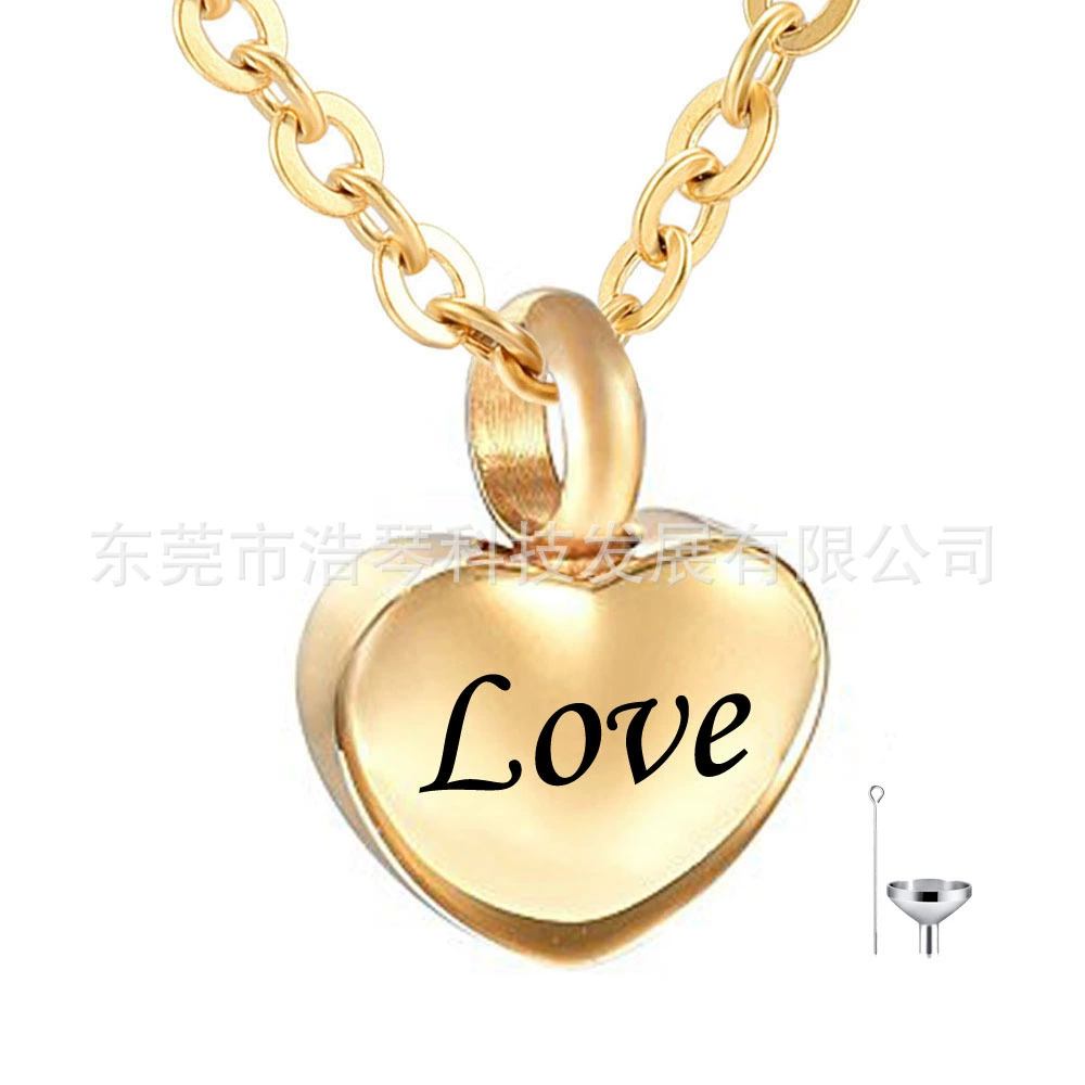 Европейские и американские ювелирные изделия памятные ПЭТ пепел ожерелье титановая сталь Золото осторожный пепел шкатулка кулон персонализированный флакон духов