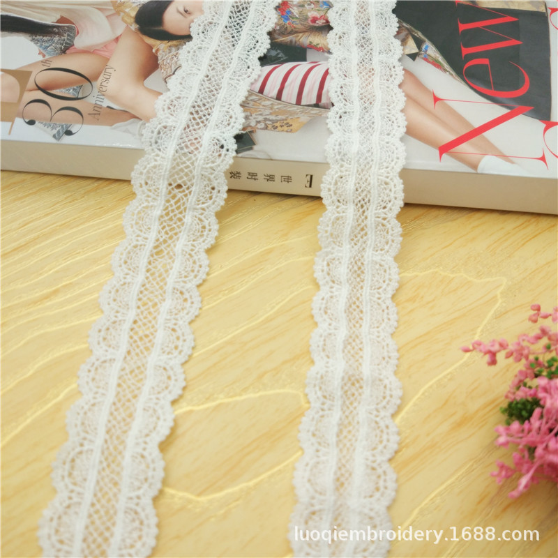 厂家批发 宽2.5cm棉水溶刺绣花边 海草DIY手工饰品童服装饰蕾丝