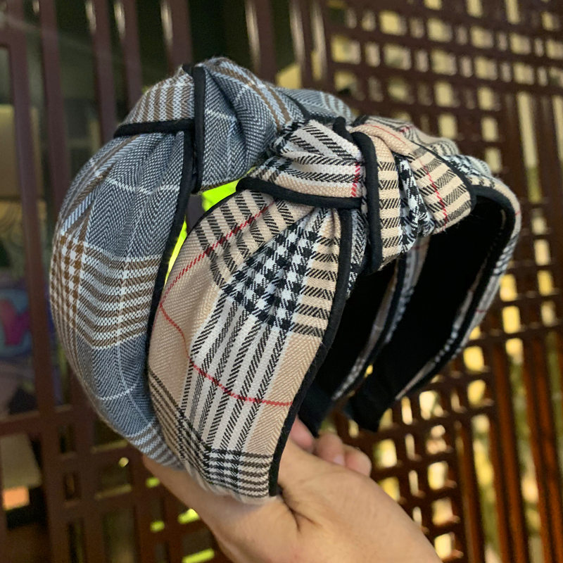 Retro Plaid Cloth Bowknot Hair Band 1 Piece display picture 5