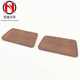 东莞皮标厂意大利变压皮牌 牛仔服饰皮质商标贴箱包标牌