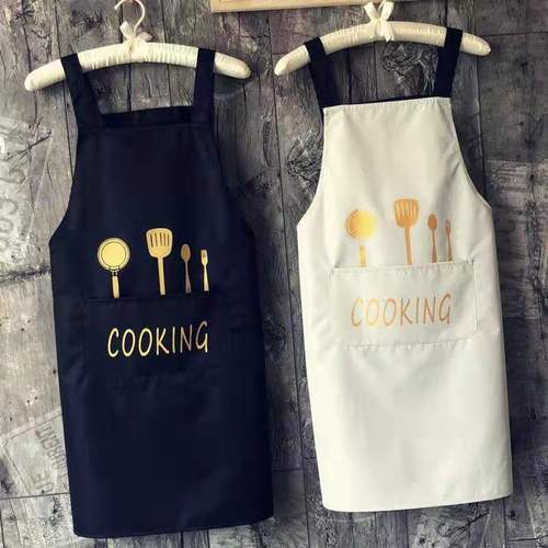 Kitchen Waterproof Oilproof Adjustable Strap Apron Simple Fork Knife Creative Fashion Home Covering Custom Logo