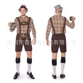 万圣节服装男士德国巴伐利亚啤酒节服装 男士啤酒服 背带裤套装