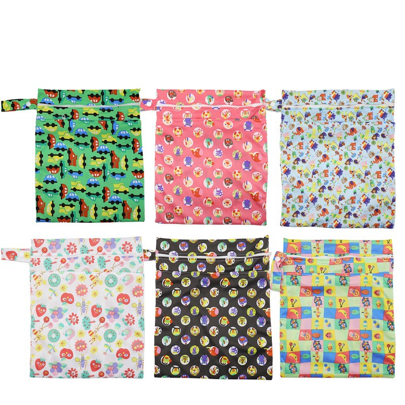 婴儿双层拉链尿裤尿片收纳袋可洗隔尿袋防水防臭推车尿布袋