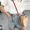 Parenting available Bag Seaside on vacation Rattan circular Messenger Bamboo bag Straw Sandy beach weave Female bag