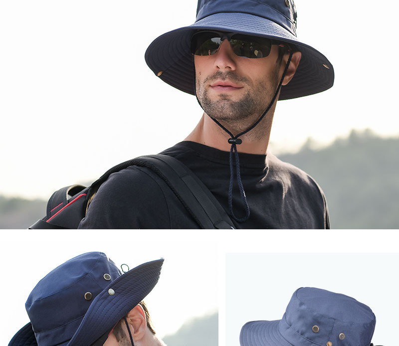 Fashion Outdoor Men's Mountaineering Big Brim Breathable Hat display picture 1