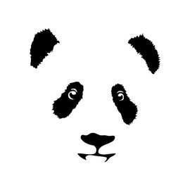 简约卡通动物贴纸 可爱熊猫脸汽车车贴 划痕车身贴 油箱贴 A369