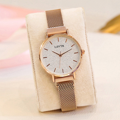 小红书爆款正品不锈钢吸铁石表扣手表经典气质迷人石英女士手表|ru