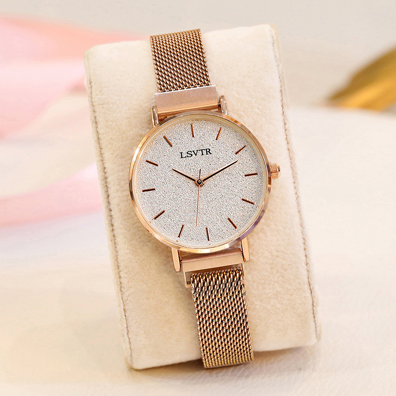 小红书爆款正品不锈钢吸铁石表扣手表经典气质迷人石英女士手表|ru