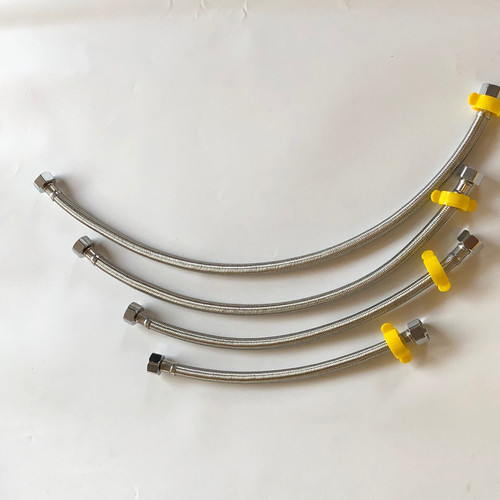 Factory direct supply 304 stainless steel metal braided hose bathroom toilet 4-point water inlet pipe hose water heater