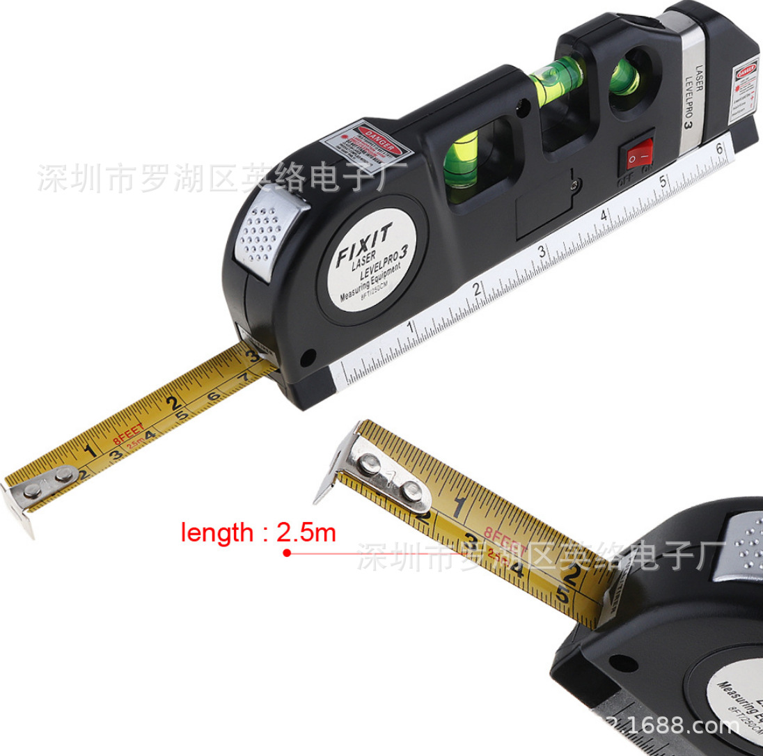外贸激光水平尺激光带磁铁水平仪测量水平尺Laser 03外贸出口lv03