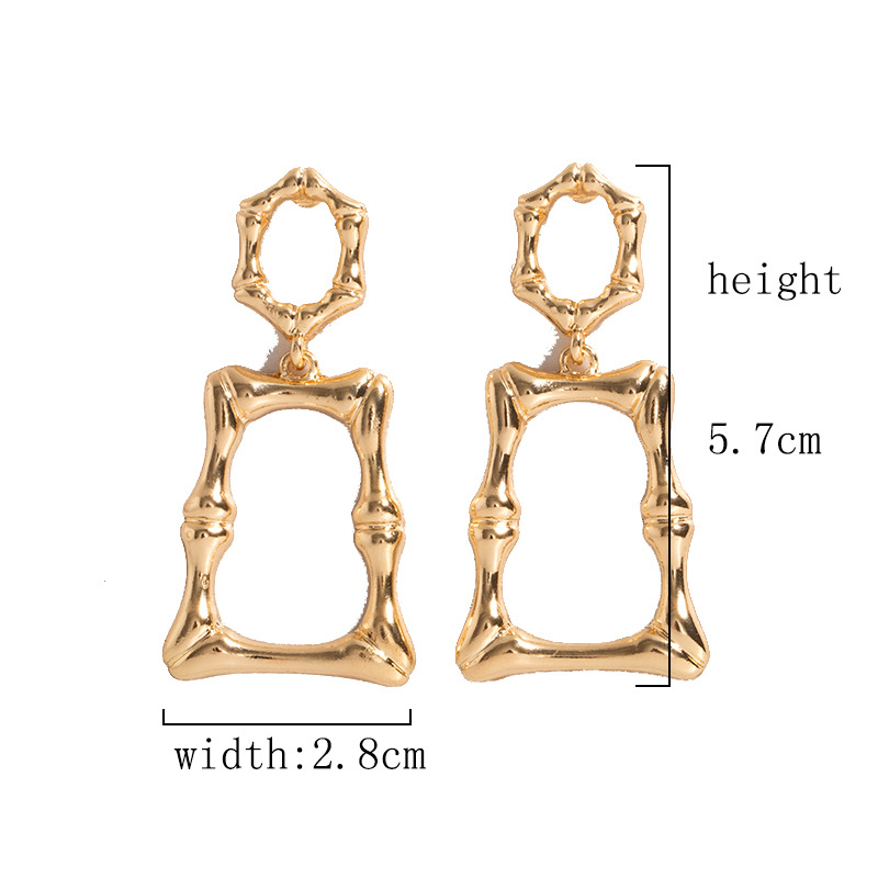 Retro Pendant Bamboo Earrings Wholesale Nihaojewelry display picture 1