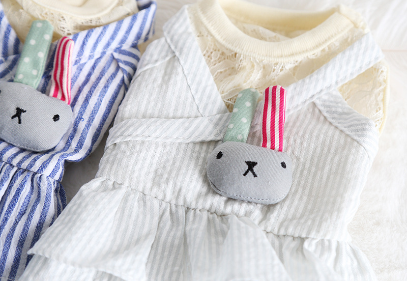 蕾丝兔条纹蛋糕裙