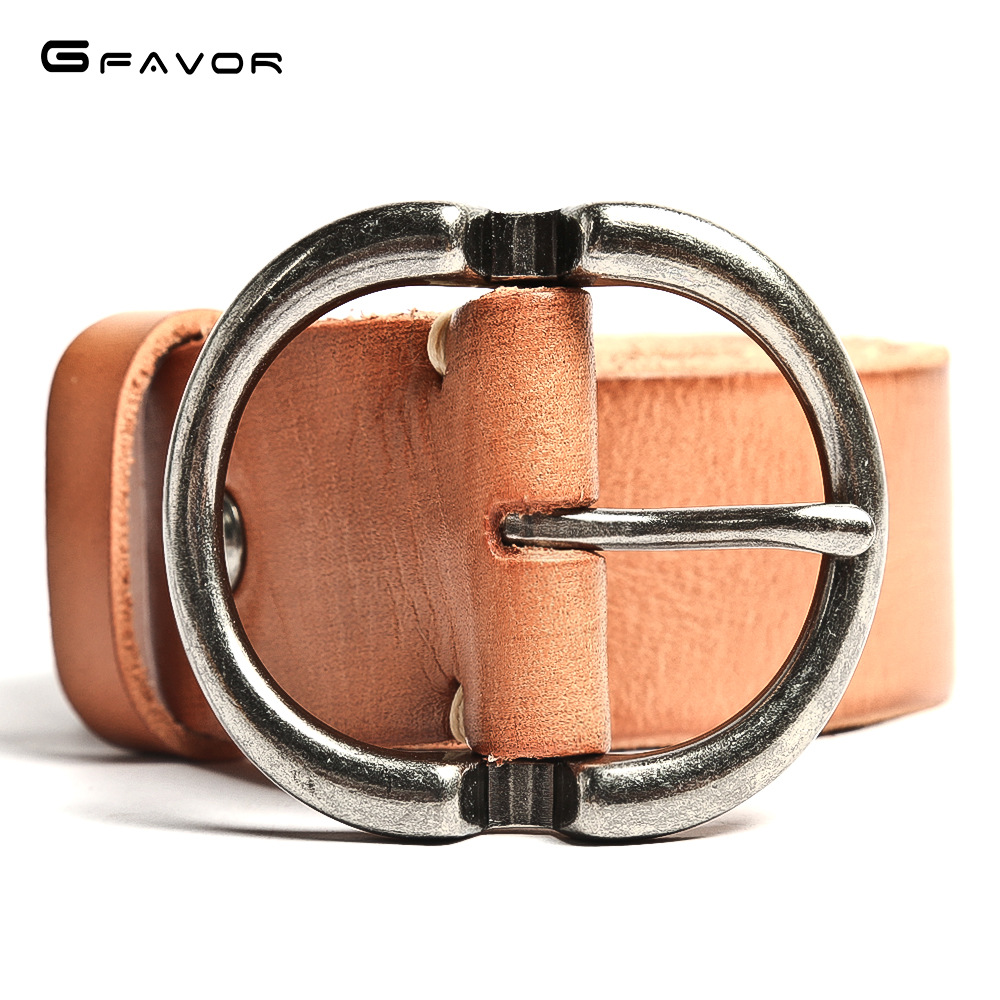 现货 男士真皮皮带针扣牛仔裤宽休闲复古手工头层水洗牛皮男柔软