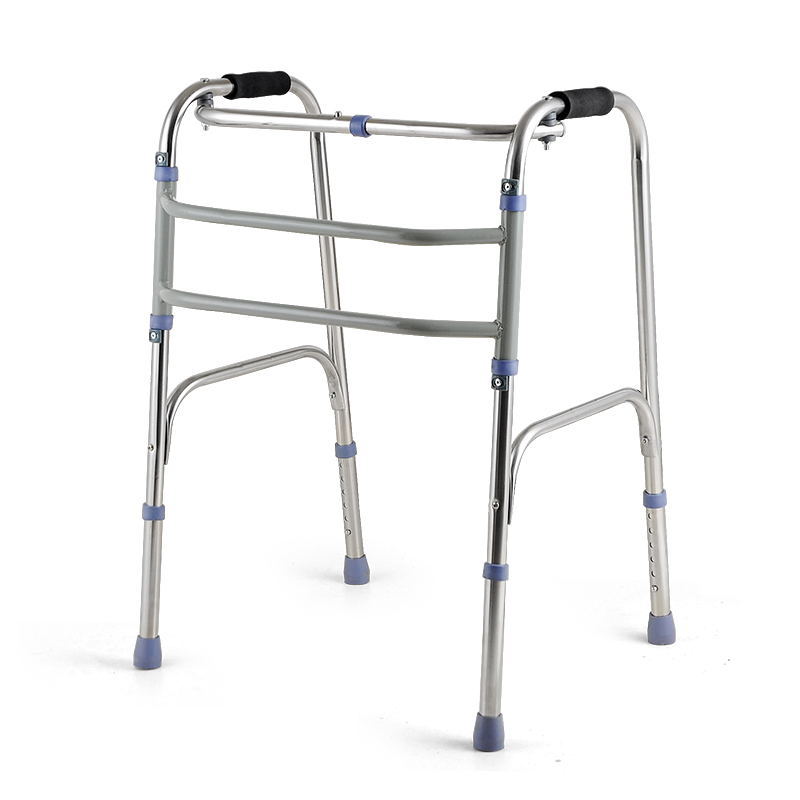 For The Elderly Twisting Stainless Steel Walker Walker Rehabilitation Equipment Four-legged Foldable Walker