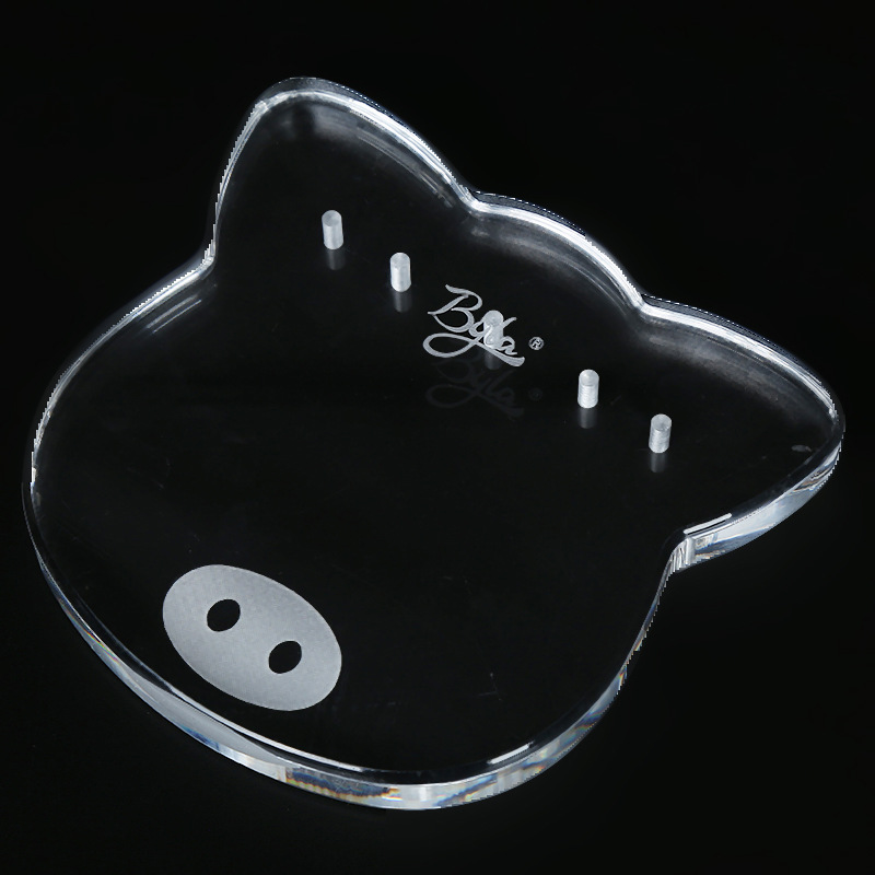 透明可爱猪加厚亚克力盒防静电个性异形有机玻璃板可印logo