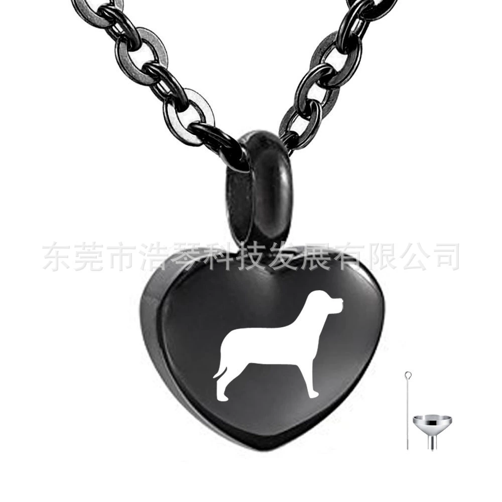 Трансграничная горячая Распродажа пепел ожерелье черный в форме сердца cinerary шкатулка кулон кремации ювелирные изделия Шарм флакон духов