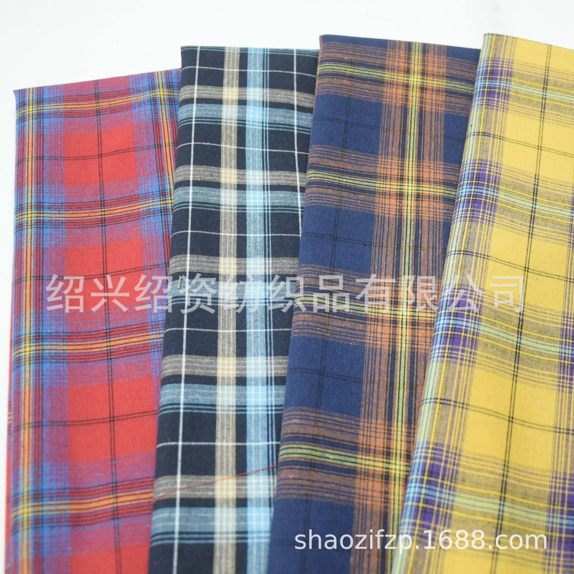 涤棉色织彩色格子休闲服上衣衬衫裤子鞋帽箱包面料