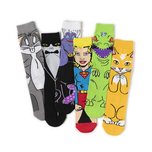 Female cross-border Wonder Woman combed cotton Deadpool socks anime cartoon Bugs Bunny socks anime men's mid-calf cotton socks